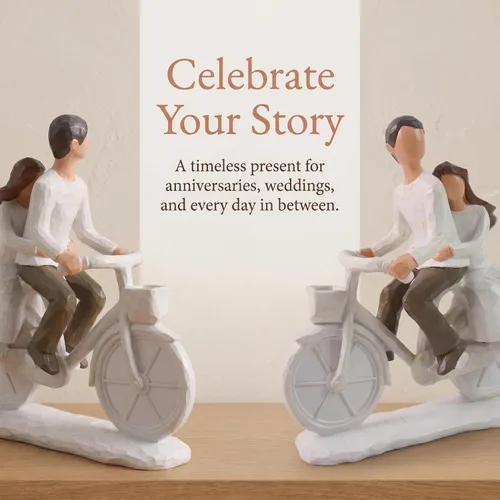 Vista 5 de jinhuoba - Figuras románticas para parejas, estatua de escultura de amor juntos pintada a mano, el mejor regalo de matrimonio de boda, regalo