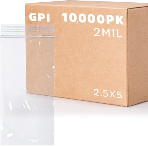Vista 11 de GPI - Paquete de 100 bolsas de plástico transparente con cremallera de 1 x 1 pulgada de grosor, bolsas de plástico transparente con cierre