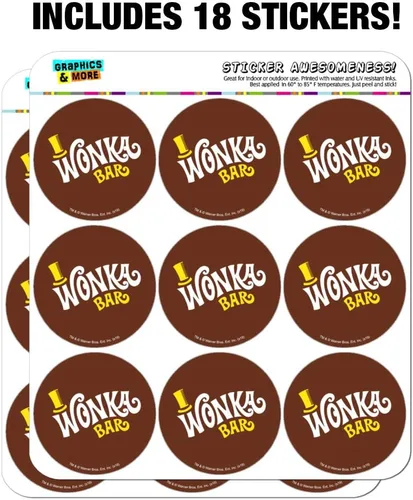 Vista 3 de Willy Wonka and The Chocolate Factory Wonka Bar Logo Planner Calendario Scrapbooking Craft Pegatinas