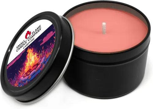 Vista 3 de Vela de soja de coco natural hecha a mano de Small Flame Candle Company (Campfire)