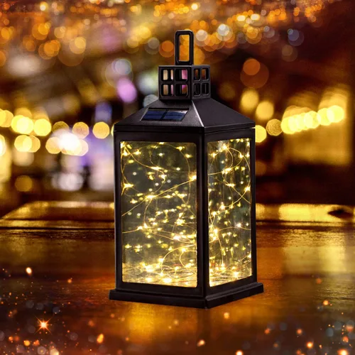 Vista 7 de Luces de Farol Solar para Exteriores SUNWIND Lámpara de Mesa Solar Impermeable Iluminación Colgante con 40 LEDs Blancos Cálidos para Decoración