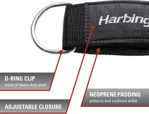 Vista 2 de Harbinger Tobillero: soporte ajustable premium para entrenamiento de fuerza, máquinas de cable y entrenamientos de resistencia – Mejora la comodidad