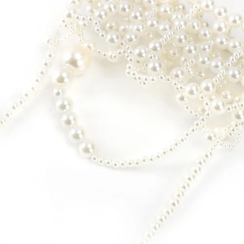 Vista 6 de YUSHINY - Bolso cruzado de acrílico con cuentas de perlas para mujer, hecho a mano, hueco para teléfono celular, Blanco