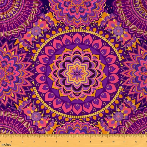 Vista 16 de Castle Fairy - Tela decorativa con flores Mandala de Castle Fairy por The Yard, diseño rústico de diente de león floral naturaleza planta