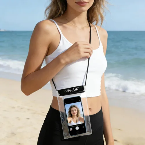 Vista 5 de Juego de 5 bolsas transparentes impermeables para documentos, mapas, cámara, teléfono móvil, llave de coche, se adapta a kayak, barco, senderismo