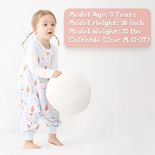 Vista 3 de WONDAY Toddler Sleep Sack with Feet, 0.5 TOG Wearable Blanket Pera