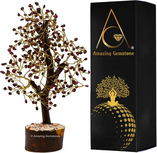 Vista 19 de Árbol de la vida con múltiples piedras preciosas naturales curativas de primera calidad, bonsái de Feng Shui, para decoración del hogar y la oficina