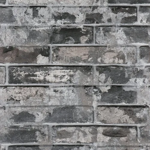 Vista 7 de Wallercity Papel tapiz de ladrillo gris para despegar y pegar, papel tapiz de imitación de abeto para pared, papel tapiz de piedra gruesa, vinilo