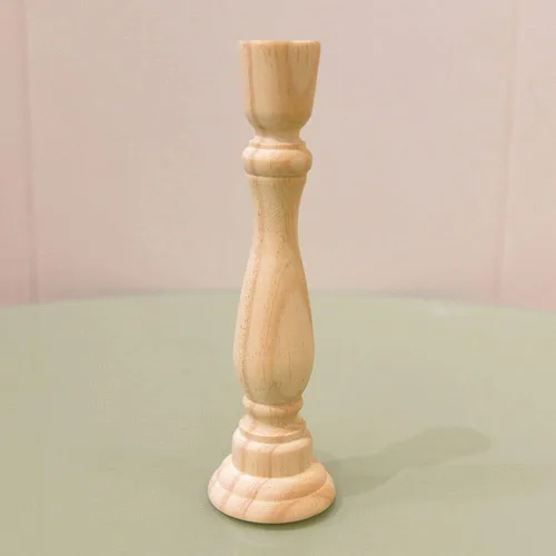 Vista 7 de 2 portavelas de madera, grueso, rústico, desgastado y elegante, tallado, pilar tallado, decoración de boda (7.87 pulgadas, madera)