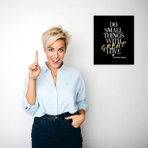 Vista 5 de AMERICAN LUXURY GIFTS Do Small Things With Love - Decoración de pared con cita inspiradora, arte moderno de oficina, impresión sin marco de 8 x 10