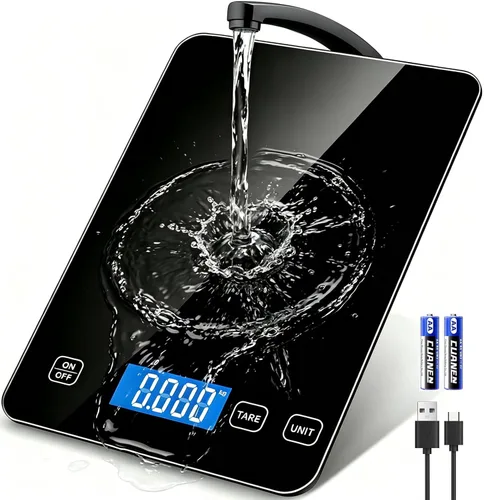 Vista 10 de Báscula de alimentos impermeable IPX7 de 0.00 oz de precisión de cocina, báscula digital de alimentos de 11.0 lbs/11 libras recargable por USB