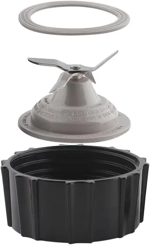 Vista 2 de Anbige Hoja de piezas de repuesto con anillo de collar de base de tarro, compatible con mezcladoras Black&Decker BL2010BP, BL2020S, BL2352P