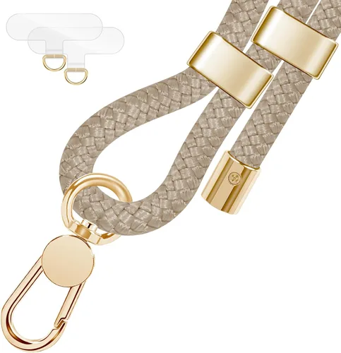 Vista 13 de UKON Cordón para teléfono celular, cordón bandolera y correa de muñeca, hebilla de metal premium con dijes para teléfono con 2 parches de correa