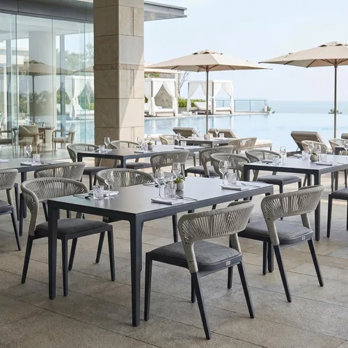 Vista 13 de PURPLE LEAF Silla de comedor al aire libre, 2 piezas, para todo tipo de clima, mimbre de mimbre, marco de aluminio, silla de comedor para patio