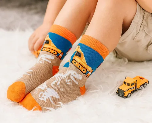 Vista 6 de Jefferies Socks Paquete de 6 calcetines de construcción de dinosaurios para niños