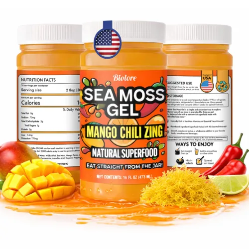 Vista 7 de Biolore Cherry Pie - Gel de musgo marino de 16 onzas, sin azúcar añadido, vegano, fabricado en Estados Unidos, superalimento de musgo marino