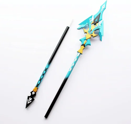 Vista 6 de GENYUU Genshin Impact - Espadas de armas ShenHe para cosplay, 78.7in, calamity Queller desmontable y portátil para fiesta de cosplay