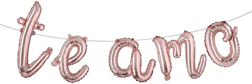 Vista 9 de Juego de decoración en español con texto en inglés "I Love You TE AMO" en español, pancarta de globos de letras en español "I Love You", decoración