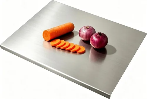 Vista 8 de Tabla de cortar de acero inoxidable 304 para cocina - Tabla de pan grande en forma de L, tabla de cortar de doble cara para hornear, tabla de cortar