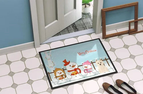 Vista 4 de Caroline's Treasures BB2373MAT - Felpudo con texto en inglés "Merry Christmas" Carolers Westie, tapete para puerta delantera, 18 x 27 pulgadas