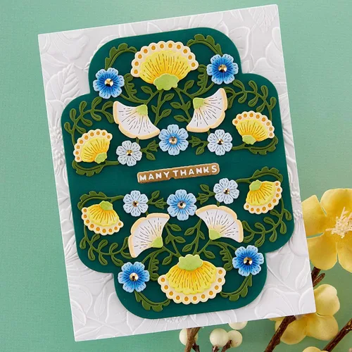 Vista 6 de Spellbinders Carpeta de estampado 3D de 5.5 x 8.5 pulgadas, diseño floral de cuatro pétalos