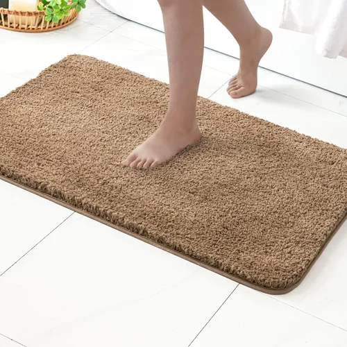 Vista 98 de MIULEE Alfombras de baño negras, suaves y pequeñas, absorbentes, antideslizantes, de secado rápido, esponjosas, para baño, bañera y duchas, lavables