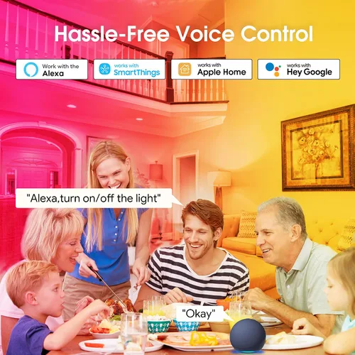 Vista 3 de Las bombillas energéticas funcionan con Alexa/Apple Home/Google Home/SmartThings, Matter Smart A19, bombillas inteligentes E26 RGB, equivalente a 60