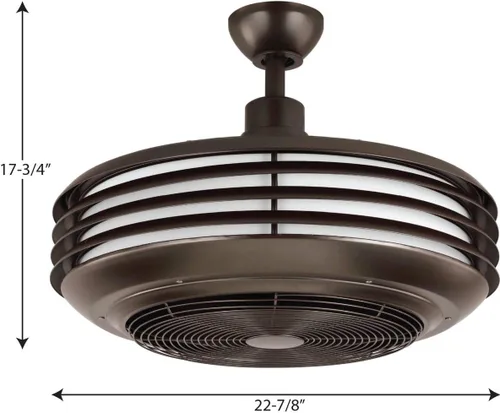 Vista 17 de Progress Lighting Sanford - Ventilador de techo cerrado para interiores y exteriores de 24 pulgadas con luz LED Delivers powerful airflow and LED