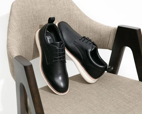 Vista 4 de Jousen Zapatos de vestir para hombre, estilo Oxford, informales, retro, clásicos, cómodos, formales, Derby, de negocios, para hombre