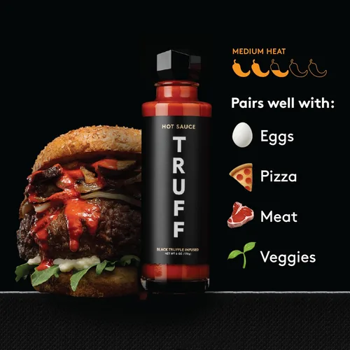 Vista 3 de TRUFF Paquete de iniciación, incluye salsa picante de trufa negra (6 onzas), aceite de trufa negra (5.6 onzas) y sal marina de trufa negra