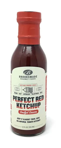 Vista 5 de Brooksmade Gourmet Foods Soulful Sauces, salsa de tomate de 5 pimientas, sin gluten, sin jarabe de maíz alto en fructosa, ketchup picante totalmente