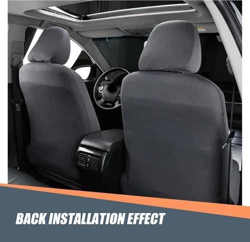 Vista 5 de 2 fundas para reposacabezas de asiento de automóvil, 9" x 10.6" de punto elástico transpirable completamente envolvente, cubierta antipolvo simple