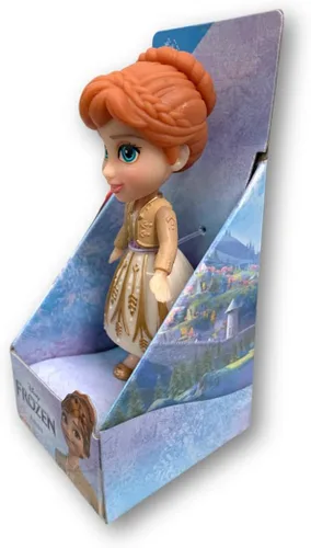Vista 4 de Amarina Empaquetado en caja transparente para regalo, mini muñeca de 3.5 pulgadas, elige entre los 14 personajes de Frozen (Anna Gold) (217584PQ)