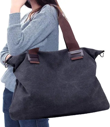 Vista 3 de Bolso tote de lona para mujer, estilo vintage, estilo hobo para uso diario
