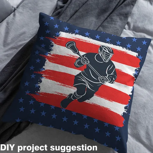 Vista 4 de Feelyou Lacrosse Fabric by The Yard - Tela para tapicería de jugadores deportivos para videojuegos, tela decorativa impermeable para exteriores, 1