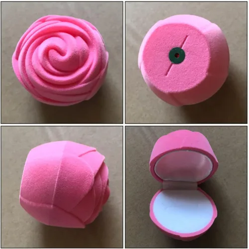 Vista 5 de 3pcs Ear Single Small Ring Shape Rose Jewelry Earing Party Simulate Earring Engagement Wedding Antique Cases for Storage Flower Stud Holder Display