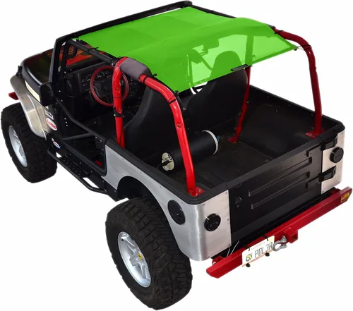 Vista 8 de Malla para sombra SPIDERWEBSHADE para Jeep Wrangler con protección UV, accesorio hecho en EE.UU., TJ (1997-2006), Negro