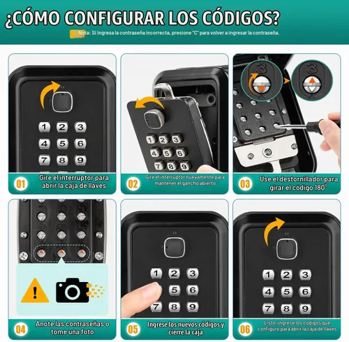 Vista 7 de Caja de bloqueo de llave portátil, caja de seguridad para llaves