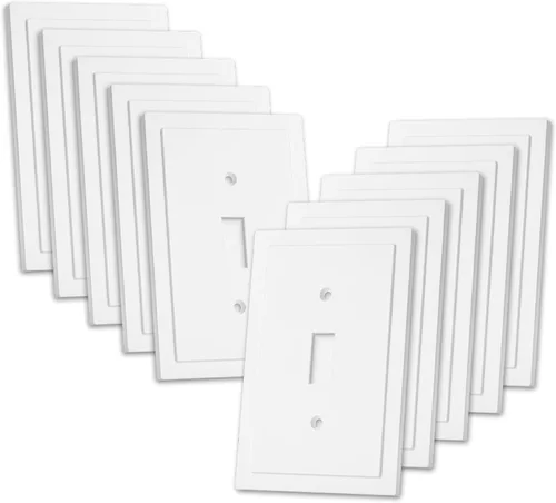 Vista 12 de Cubiertas para interruptores de luz azul Bates - Paquete de 2, cubierta de placa de salida, cubiertas de interruptor con luz azul