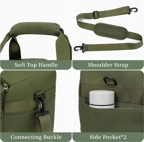 Vista 5 de ZOMFELT Bolsas de gimnasio para hombres y mujeres, bolsa táctica de viaje con divisores extraíbles y compartimento para zapatos, bolsa de transporte