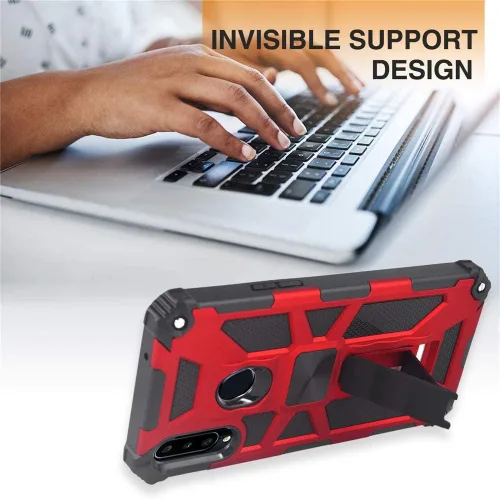 Vista 3 de Asuwish Funda compatible con Huawei Y9 Prime 2019/Honor 9X/P Smart Z y protector de pantalla de vidrio templado, accesorios de celda, soporte de Rojo