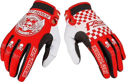 Vista 10 de Guantes de motocicleta Fast Passion para hombres/mujeres - Guantes de bicicleta todoterreno y motocross con características antideslizantes