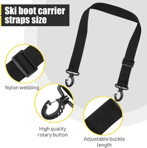 Vista 3 de Skylety 4 correas ajustables para botas de esquí, correa de snowboard, correa de hombro, patines de hielo, accesorios deportivos de invierno
