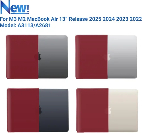 Vista 55 de IBENZER Funda para MacBook Air de 13 pulgadas 2026 2025 2024 2023 2022 M4 A3240 M3 A3113 M2 A2681, funda rígida con cubierta de teclado ScreenFilm