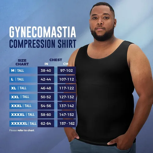 Vista 4 de QORE LOGIQ Camiseta de compresión de ginecomastia para hombre, camiseta interior adelgazante para hombre, moldeadora de cuerpo, camiseta sin mangas