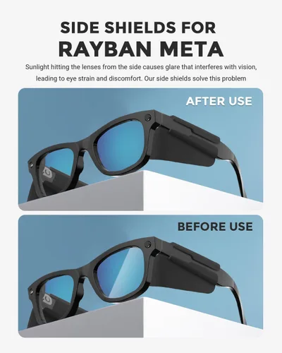 Vista 2 de Ray-Ban Meta Smart - Protectores laterales de gafas inteligentes, protectores laterales de seguridad, accesorios compatibles