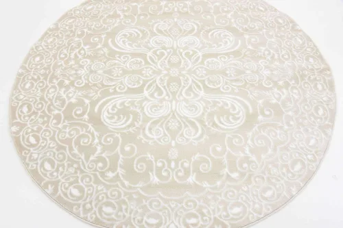 Vista 5 de Unique Loom Rushmore Collection Adams - Alfombra redonda de 5 pies, color beige y marfil