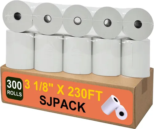 Vista 20 de SJPACK Rollo de papel térmico de 2-1/4" x 50'-200 paquetes de papel de recibo POS, adecuado para cajas registradoras, terminales de tarjetas