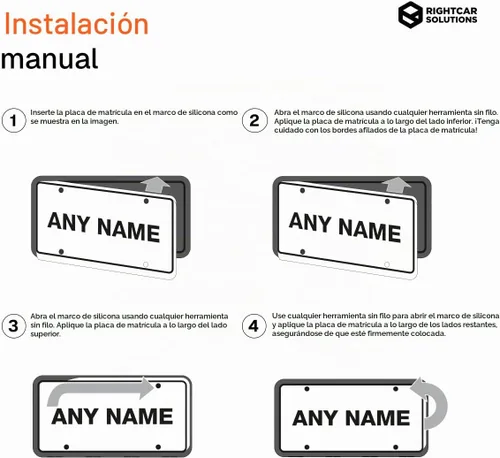 Vista 4 de Rightcar Solutions Marco de matrícula de silicona El marco original de matrícula de automóvil de silicona de grado premium A prueba de óxido, a