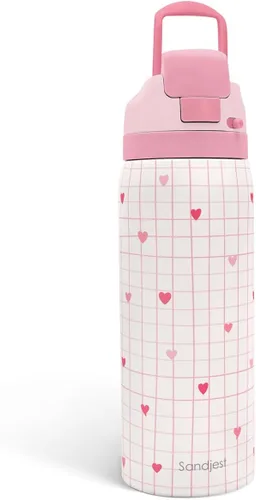 Vista 40 de Botella de agua aislada de acero inoxidable SANDJEST con pajita para deportes y viajes, la mejor tía de siempre, 946ml, regalos para mujeres, día